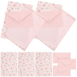 Gift Wrap 5 Sets Writing Paper And Envelopes Vintage Letter Papers Envelope Kit Letterhead Wedding Acceptance Pink
