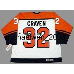 Vin Weng Men Women Youth 2018 Custom Goalie Cut MURRAY CRAVEN 1987 Home Hockey Jersey All Stitched Top-quality Name Any Number