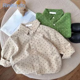 Jackets 2024 Children Shirts Jacket Long Sleeve Dot Baby Coat Casual Girls Boys Cardigan Kids Autumn Clothing C01