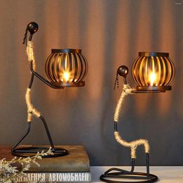 Candle Holders 1pc Retro Wrought Iron Holder Creative Romantic Decoration Home Supplies Diy Accessories Decor