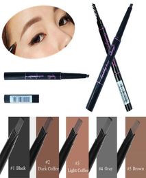 1 Pc Waterproof Longlasting Triangle Natural Make up Eyebrow Pencil Eye Brow Liner With Brush Makeup Tools 5 Different Colors3610237