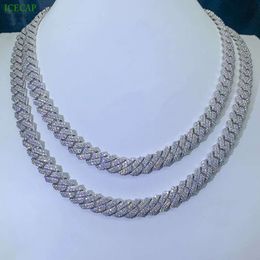 Fashion 2024 Hot Sell Jewellery Ice Out VVS Diamond Hip Hop Link S Sterling Sier Moissanite Cuban Chain Necklace