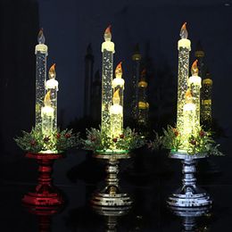 Candle Holders 2024 Christmas Home Garden LED Electronic Snowman Santa Night Light Atmosphere Decoration Decor