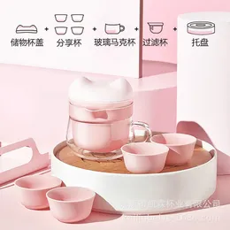 Teaware Sets Travel Express Cup Glass Portable Tea Set Lovely Teacup One Pot Ceramics