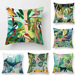 Pillow 40/45/50/60cm Home Decor Animal Wind Tiger Autumn Farmhouse Pillowcase Sofa Bed Cover