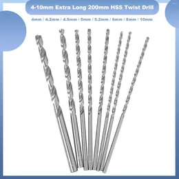 Storage Bags 4-10mm Extra Long 200mm HSS Twist Drill Straigth Shank Auger Drilling Bit Tool