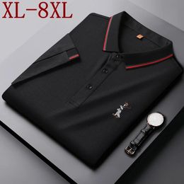 8XL 7XL 6XL 2024 Summer Fashion Embroidery Shirts For Men High End Luxury Mens Polo Shirt Casual Loose T-shirt Man Tops 240511
