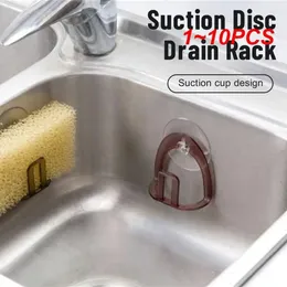 Kitchen Storage 1-10PCS Suction Cup Sponge HolderSponge Drain Rack Hanger Punch Free Tool Sink Rag Dishcloth