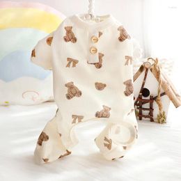 Dog Apparel Pet Clothing Walf Checks Jumpsuits For Dogs Clothes Cat Small Teddy Bear Print Cute Thin Spring Summer Yorkshire Accessories