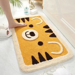 Carpets Cartoon Animal Tiger Flocked Carpet Home Floor Non-slip Mat Bathroom Water-absorbing Rug