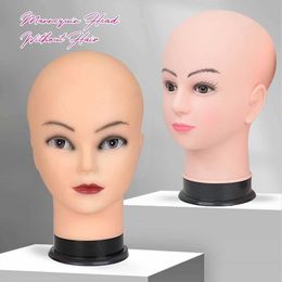 Mannequin Heads Female African mannequin head hairless used for making wig stands and hat displays cosmetic training Q240510