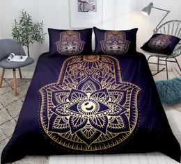 Bedding Sets BohemianBedding Set Hamsa Hand Duvet Cover Colourful Fatima Of Bed Linen Boho Floral Home Textile Lucky