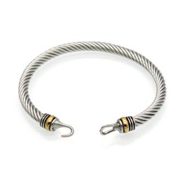 2021 Punk Style titanium steel Jewellery twisted hook hand ornament women stainless steel cable bracelet men bangle Jewellery gift8510154