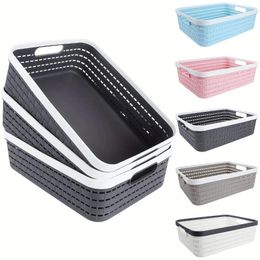 Laundry Bags 3pcs Plastic Storage Basket Large Box With Handles Suitable For Cabinets Shelves Kitchens Bedrooms Bathrooms And