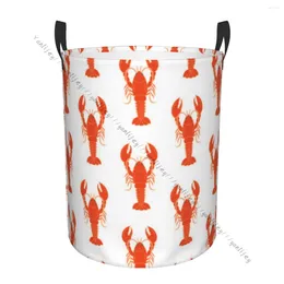 Laundry Bags Bathroom Organiser Lobsters Pattern Folding Hamper Basket Laundri Bag For Clothes Home Storage