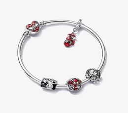 High Polish Bangle 100 925 Sterling Silver Spider Pendant charm Bracelet Fashion Wedding Jewellery Set Making for Women Gifts3075067