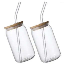 Wine Glasses Straw Glass Cup With Lid Juice Mug Heat-resistant Drinkware Cold Cola Water Drinking Can Know