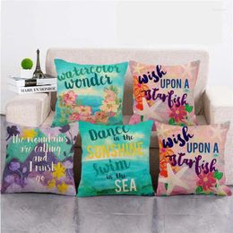 Pillow 45cm Beautiful Underwater Scenery Seaside Linen/cotton Throw Covers Couch Cover Home Decor Pillowcase