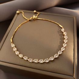 DAIHE Real Gold Plated Minimalist Delicate Zircon Tennis Bracelet Fashion Jewellery Bracelets & Bangles