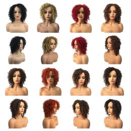 Short wigs wholesale Womens curly wig Loose wavy wig naturally curly synthetic heat resistant braid full wig with bangs