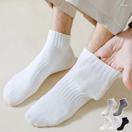 Men's Socks Men Breathable Cotton Deodorant Business Casual Solid Ankle Elastic Sox Meias High Quality Sokken For Male