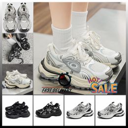 High rise popular thick soled dad shoes women new China-Chic casual sneakers lace-up s autumn Clunky Sneaker sliver couple size35-44 mixed Colour 2024