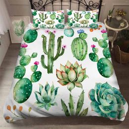 Bedding Sets 3D HD Print Set Custom/King/Europe/USA Duvet Cover Double/King Quilt/Blanket Bedclothes Nordic Cactus