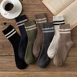 Men's Socks Men Harajuku Retro Streetwear Long Male Breathable Cotton Casual Fashion Striped Hip Hop Skateboard Sports