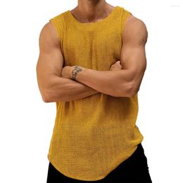 Men's Tank Tops Top Vest For Daily Holiday Knitted Loose Mens Mesh Office Sleeveless Sports Beach Breathable Brand