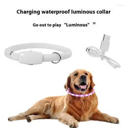 Dog Collars The Streamer Led Glowing Rechargeable Pet Collar Is Self-Adjustable With Usb Cable And A Variety Of Flashes