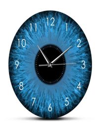 Blue Eyes Iris Opticianry Wall Clock Weird Macro Reptilian Eyeballs Eye Designed Home Decor Clock Eye Doctor Ophthalmology Gifts H4131884