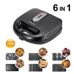 Baking Moulds 750w Kitchen 6 In 1 Sandwich Toaster Waffle Maker Iron Toast Grill Panini EU