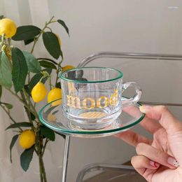 Cups Saucers Espresso Coffee Cup And Saucer Set Transparent Brief Breakfast S Glasses Home Beautiful Cute Milke Glass Tea Mug