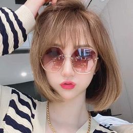 New Frameless Cut Edge Sunglasses for Women Ocean Fashion Glasses Korean Version Trendy Street Photo