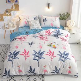 Bedding Sets Tropical Plant Flower 4pcs Girl Boy Kid Bed Cover Set Duvet Adult Child Sheets Pillowcases Comforter
