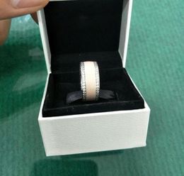 NEW Authentic 925 Silver Pink Enamel Women Wedding RING set Original Box for P Rings Girls Gift Jewelry3930086