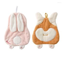 Towel Originality Cute Cartoon Animal Pattern Hand Water Absorbing Hanging Kitchen And Bathroom Thickened Coral Velvet HandTowel