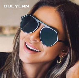 Oulylan Retro Round Sunglasses for Women Men Vintage Steampunk Sun Glasses Female Male Black Irregular Shades Eyewear UV4004310966