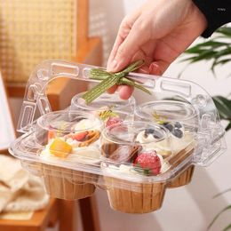 Take Out Containers 5Pcs/Set Disposable Cupcake Take-away Boxes Carry Muffin Cup Clear Cake