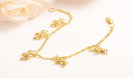 826inch cute girls Bangle Women Gold GF elephant hang Bracelets Jewellery Hand Chain Arab Items kids gift6975741