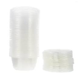 Disposable Cups Straws 50pcs Multi-functional Food Take Bowls One-time Storage Containers