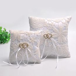 Pillow 10/15cm Square Wedding Ring Coussin Alliance Bridal Flower Lace Marriage Ceremony Decoration