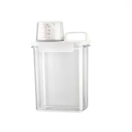 Storage Bottles Plastic Empty Tank For Powder Laundry Detergent Holder With Lids Room Organisation