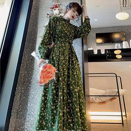 Casual Dresses French Floral A- Line Dress For Women Spring 2024 Temperament Elegant Long Sleeve Luxury Party Vestidos Ladies