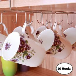 Kitchen Storage Stainless Steel Rack Cupboard Hanging Coffee Tea Cup Mug Holder Shelf Organiser