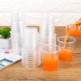 Disposable Cups Straws 30pcs! 200ml Cup Plastic Food-grade Thickened Round Mouth Clear Kitchenware For Drinks Tea Holder Party Supplies