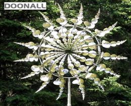 Unique and Magical Metal Windmill 3D Wind Powered Kinetic Sculpture Lawn Metal Wind Solar Spinners for Yard and Garden Decor27843688683