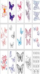 Temporary Tattoos Flower Butterfly Fake Tattoo Pattern Metallic Gold Sliver Waterproof Stickers Water Transfer Sexy Beauty Body Ar7850982