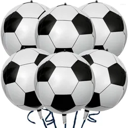 Party Decoration 6Pcs 22 Inch 4D Soccer Ball Balloons Football Sport Boy Birthday Supplies For Kids Baby Shower Decorations