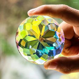 Decorative Figurines 60MM Mandala Suncatcher Clear DIY Crafts Crystal Pendant Flower Faceted Round Prisms Wedding Decorations